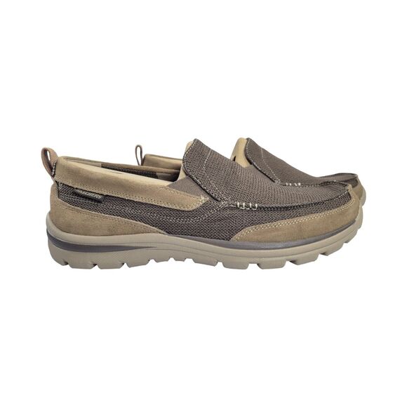 Sketchers Relaxed Fit Memory Foam Lt Brown Slip On Shoes 64365 Men\'s 13 main image 10